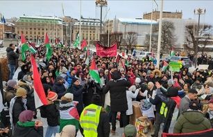 مردم سوئد در دفاع از غزه تظاهرات کردند