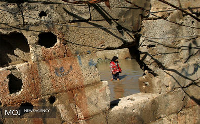 جاری شدن سیل در غزه