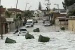 زیر آب رفتن بخش‌‌هایی از شهر دیمونا در فلسطین