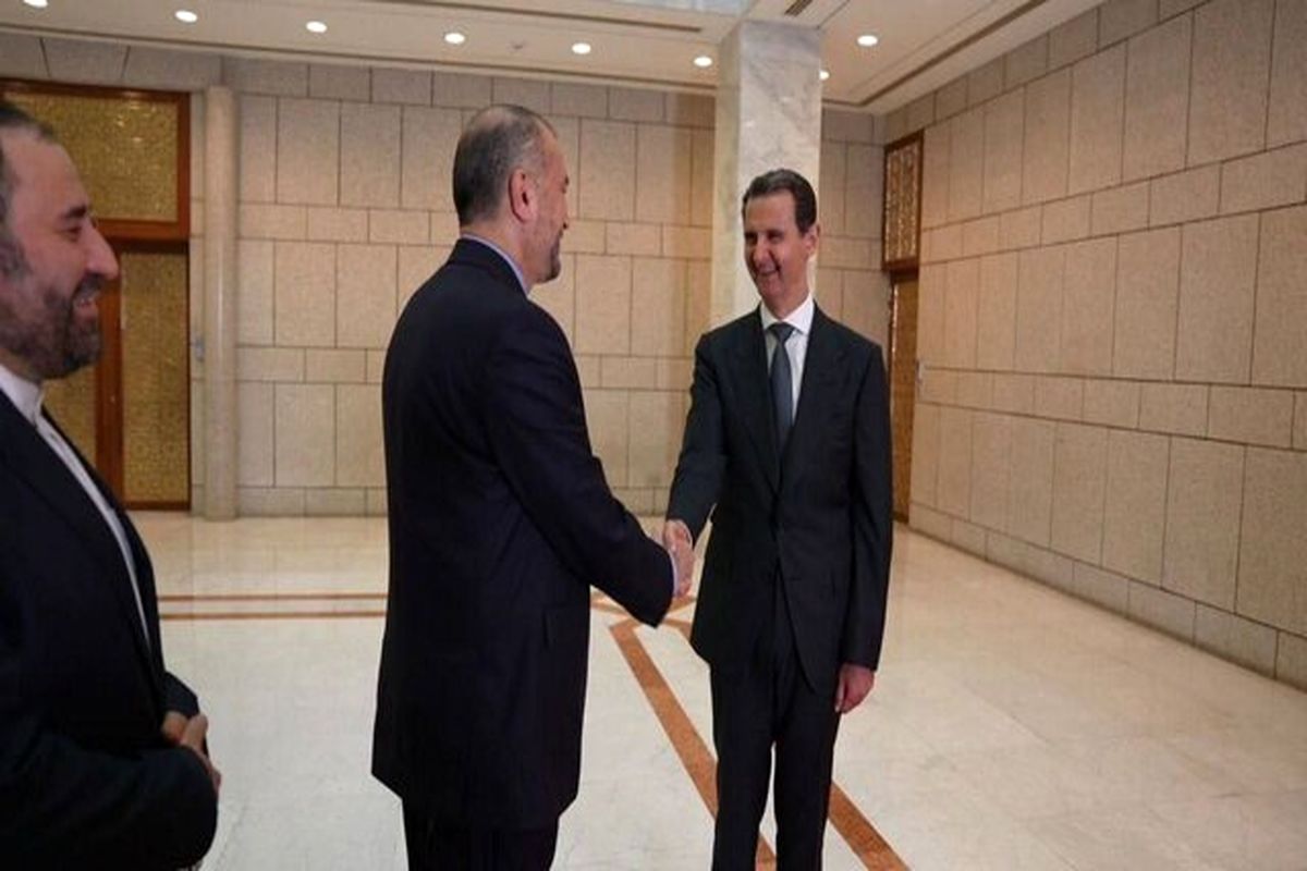 دیدار و گفتگوی وزیر خارجه ایران و رئیس جمهور سوریه در دمشق