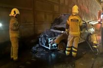 جزئیات آتش سوزی خودروی ۲۰۶ در اتوبان امام علی