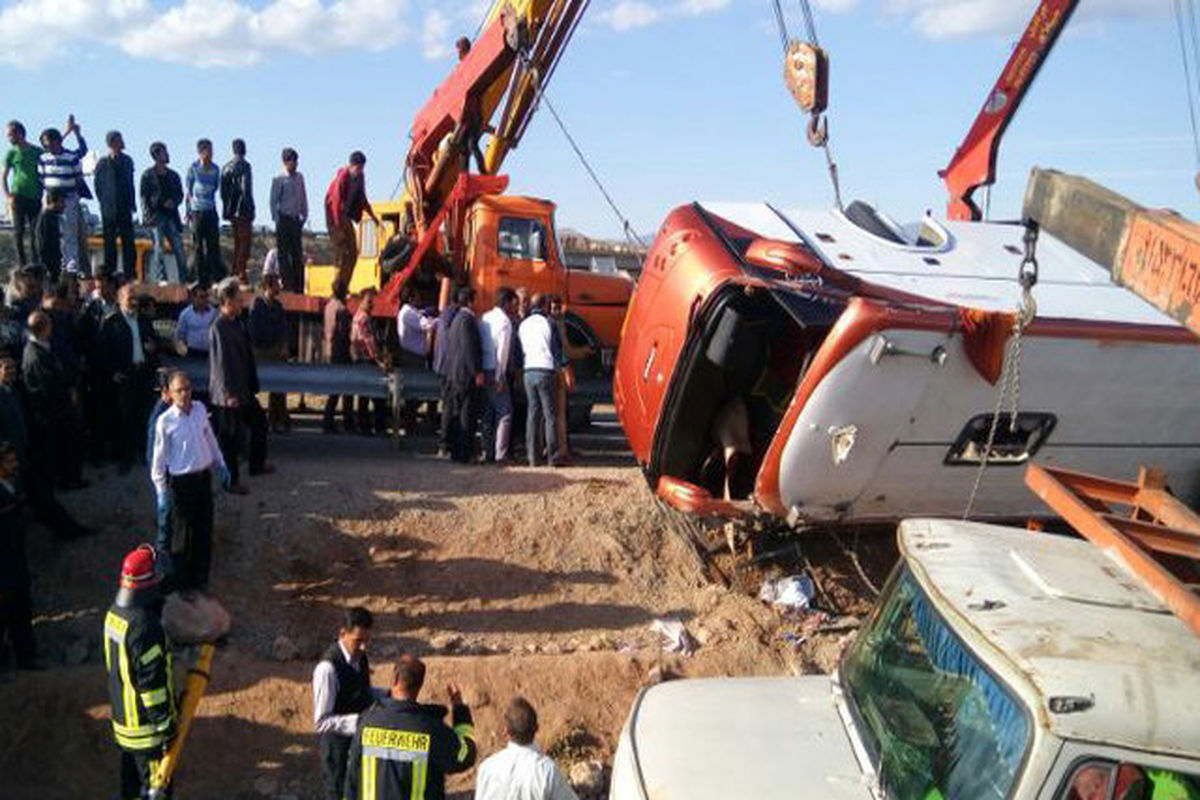 اسامی مصدومان حادثه واژگونی اتوبوس زائران ایرانی اعلام شد