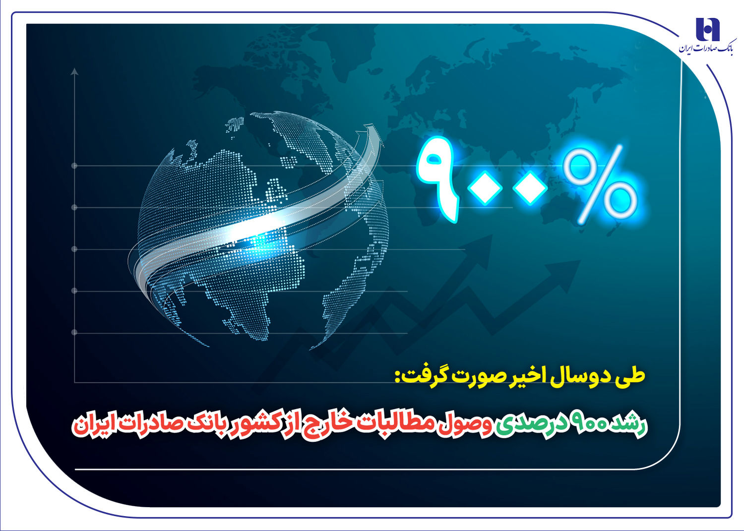 رشد ۹۰۰ درصدی وصول مطالبات خارج از کشور بانک صادرات ایران