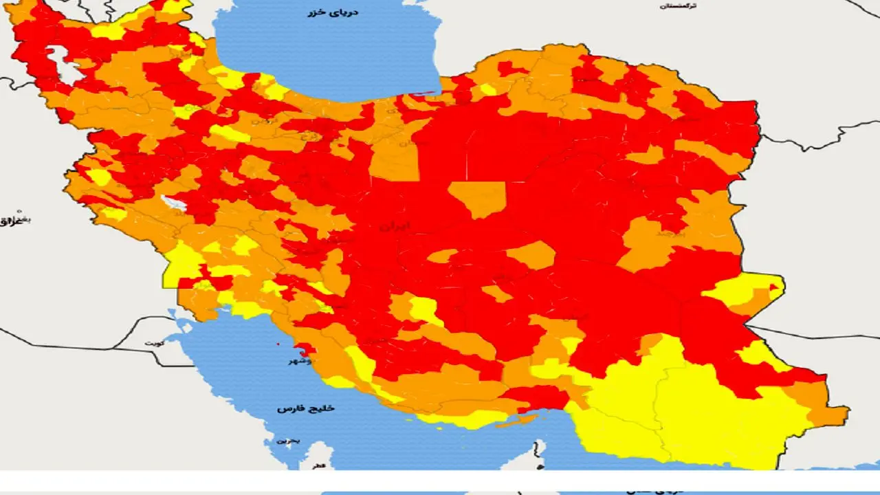 رنگ‌ بندی جدید شهرهای کرونایی/ نارنجی شدن هفت کلانشهر در خیز چهارم کرونا 