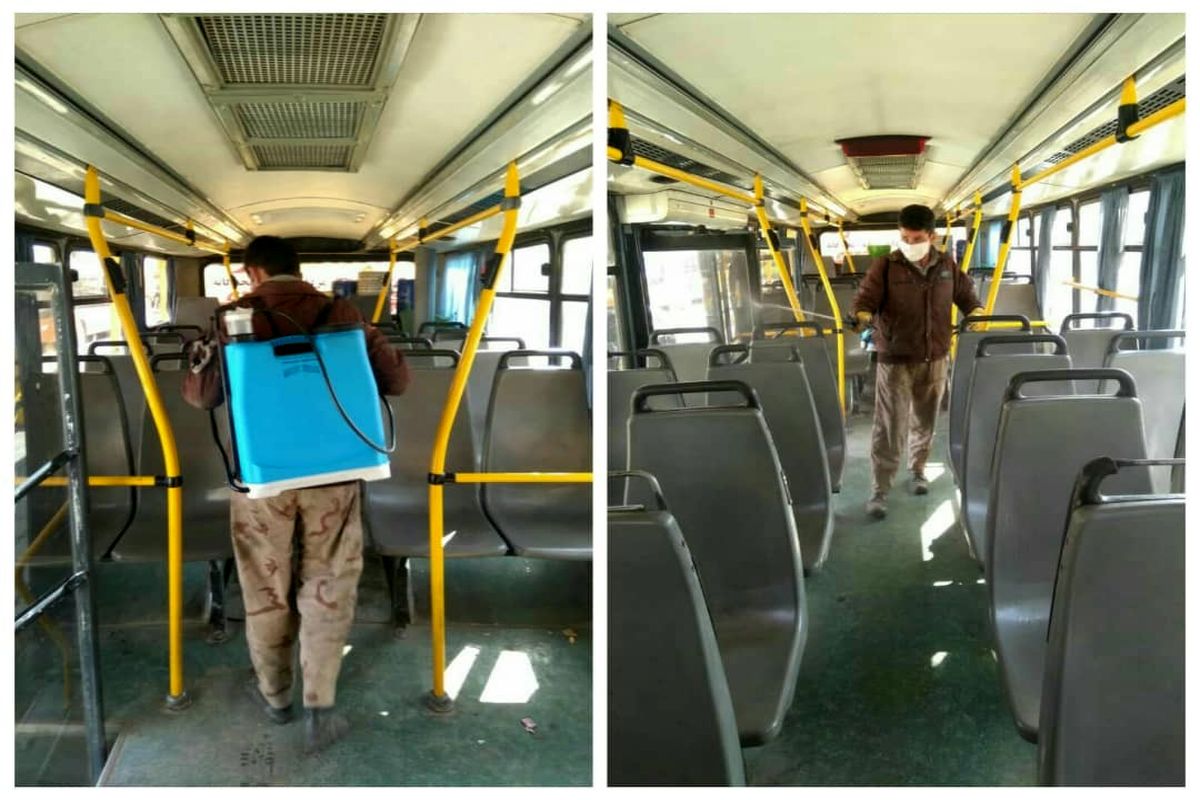 فاصله‌گذاری فیزیکی در ناوگان اتوبوس‌رانی کرمانشاه اجرا می‌شود