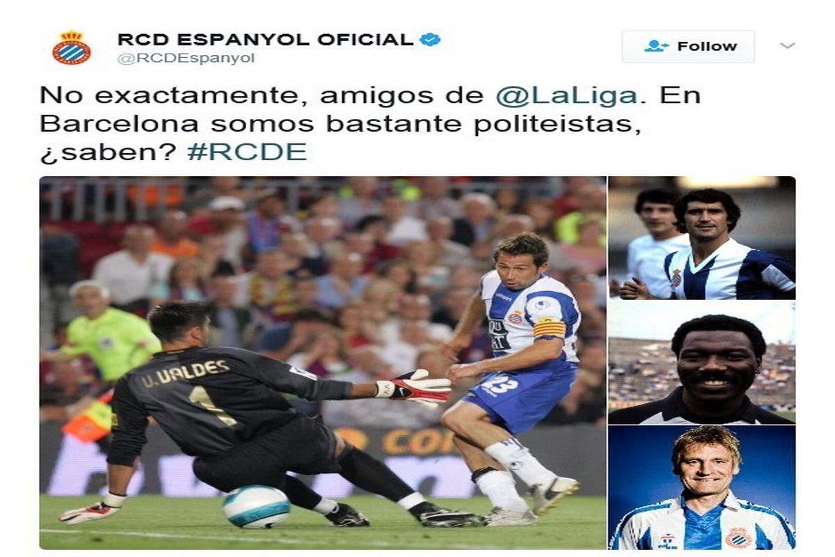 توئیت جنجالی سازمان لیگ اسپانیا، بر دشمنی اسپانیول و بارسلونا دامن زد! + تصاویر