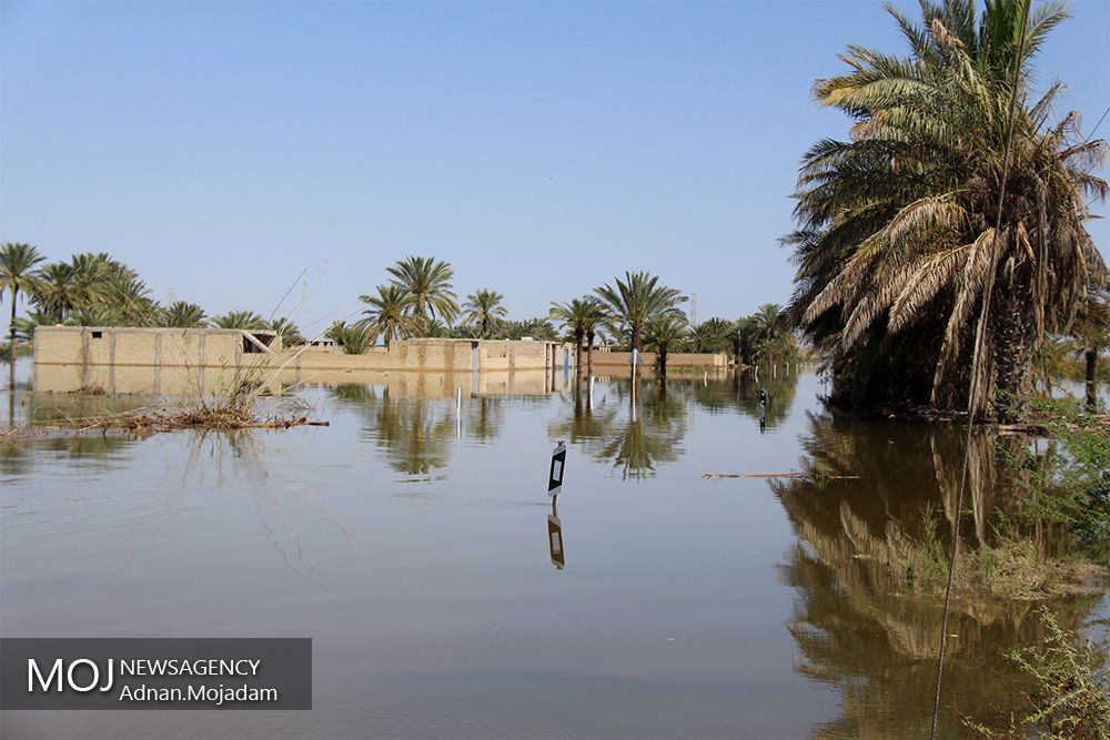 زیر آب رفتن روستاهای دشت آزادگان خوزستان