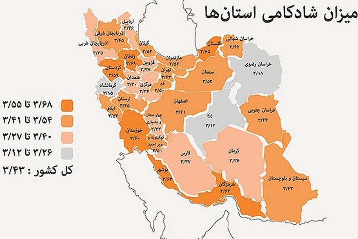 قم و تهران نه تنها شادترین استان ها نیستند که حتی جزء افسرده ترین استان ها هستند!