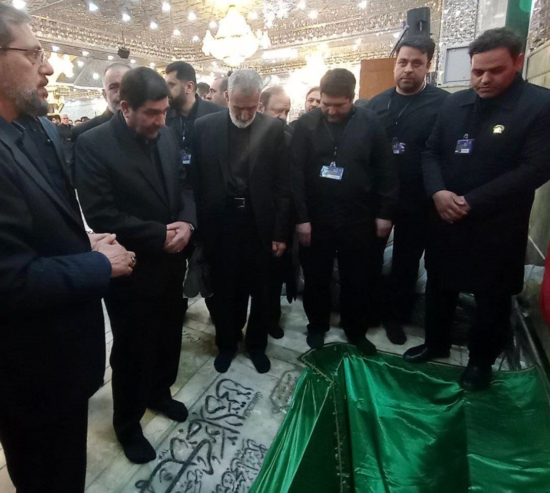 حضور سرپرست ریاست جمهوری در مراسم وداع پایانی و تدفین پیکر شهید امیرعبداللهیان