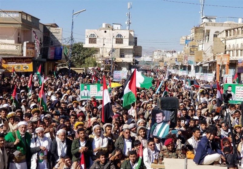 مردم صعده یمن در اعلام همبستگی مجدد با مردم غزه راهپیمایی گسترده انجام دادند