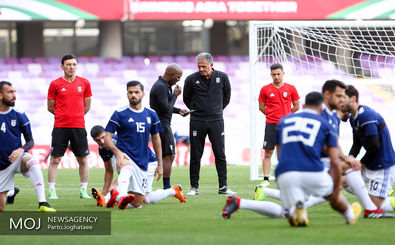 نشست خبری و تمرین تیم ملی فوتبال قبل از دیدار با ژاپن