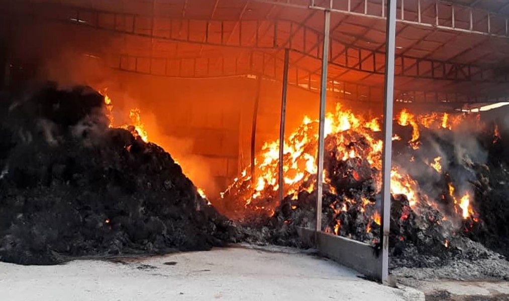 آتش سوزی مرگبار در انبار علوفه یک گاوداری در شهرستان اردستان 