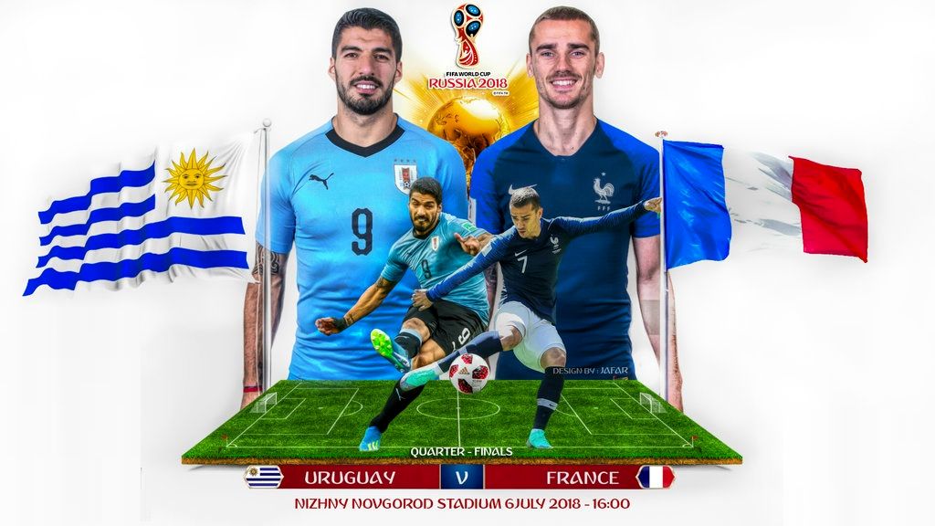 ساعت بازی فرانسه و اروگوئه در مرحله یک چهارم نهایی جام جهانی
