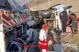 واژگونی کامیون در محور جلفا - خداآفرین