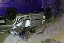 سقوط مرگبار پژو ۴۰۵ از پل هرمودر بندرعباس در نیمه‌شب