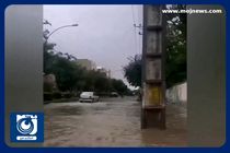 جاری شدن سیلاب در شهر زنجان + فیلم