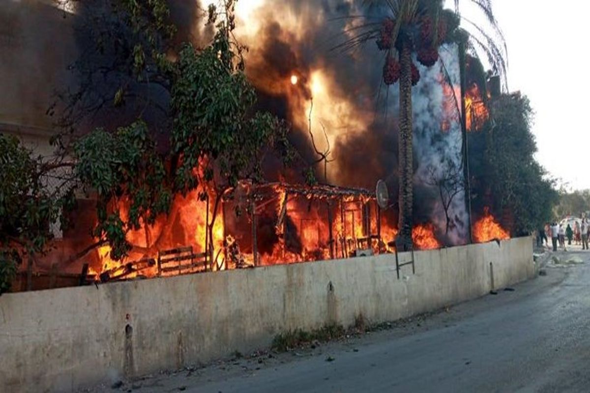 وقوع آتش‌ سوزی گسترده در اردوگاه آوارگان سوری در جنوب لبنان