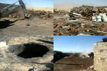 تخریب 35 حلقه چاه زغال غیرمجاز در نجف آباد 