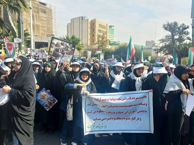 تجمع دانش‌آموزان در تهران برای حمایت از کودکان غزه