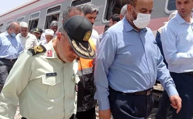 حضور سردار بهدانی فرد در محل حادثه قطار مشهد – یزد در اولین ساعات وقوع