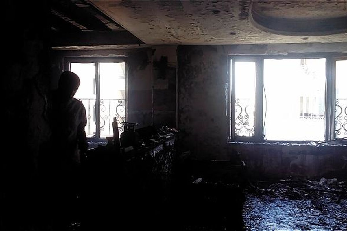 منزل مسکونی در آتش سوخت