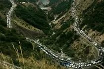 ترافیک وسایل نقلیه در مسیر شمال به جنوب محورهای چالوس و هراز