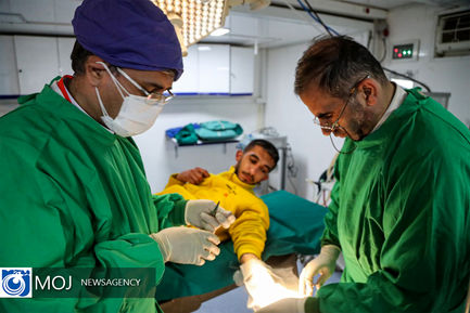 خدمت رسانی شبانه روزی بیمارستان سیار نیروی زمینی ارتش به زلزله زدگان شهر آدی یامان ترکیه