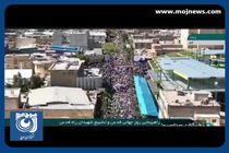 تصاویر هوایی از راهپیمایی روز قدس در قم + فیلم