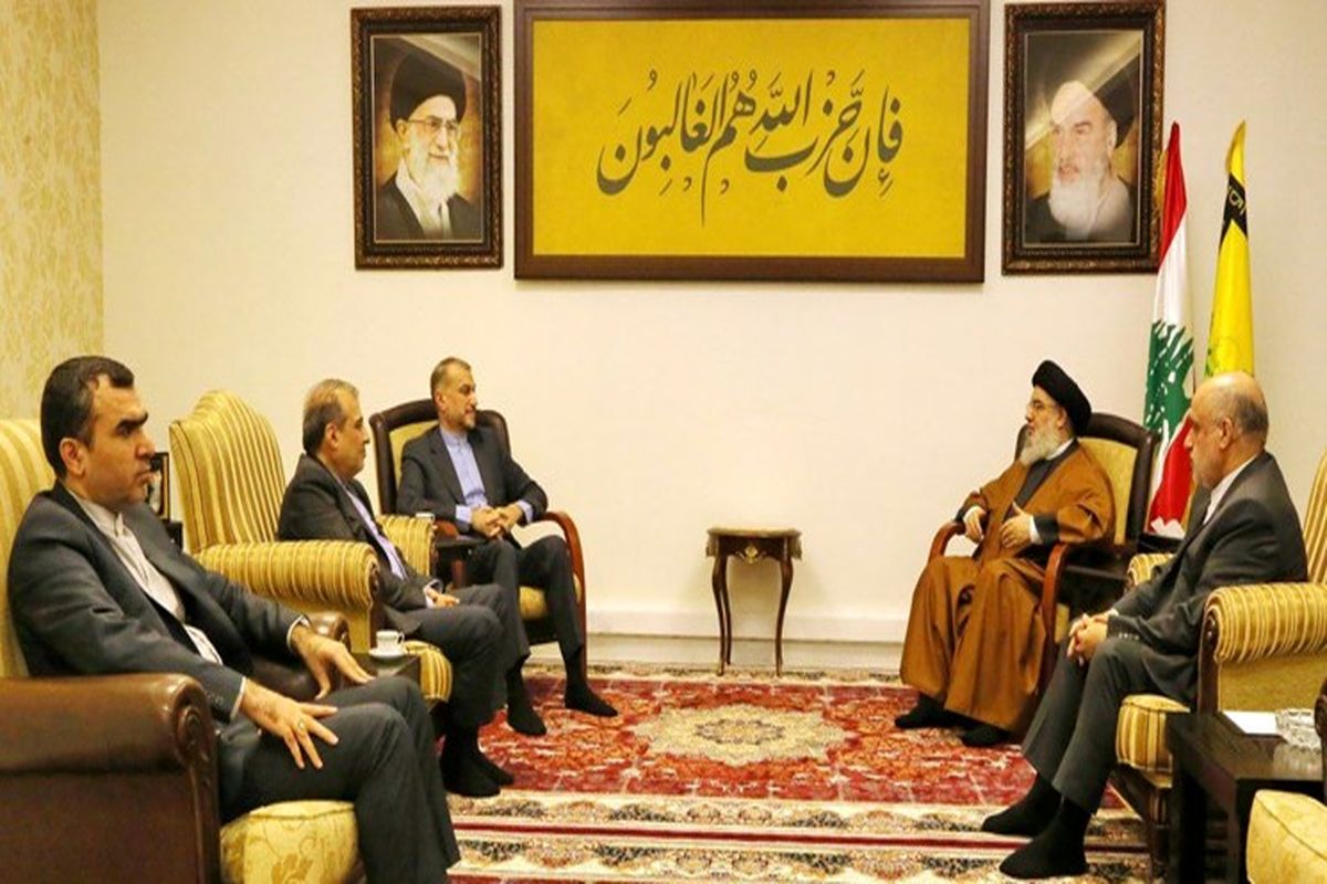 وزیر امور خارجه ایران و سید حسن نصرالله با یکدیگر دیدار کردند