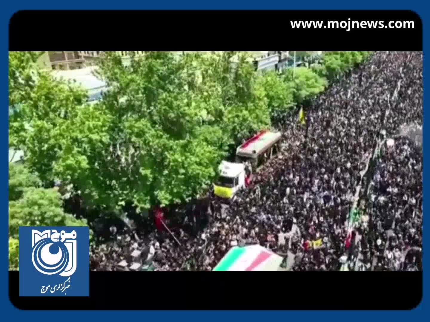 کاروان حامل پیکر شهدای خدمت در آستانه ورود به میدان آزادی + فیلم