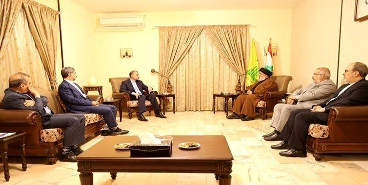وزیر امور خارجه با سید حسن نصرالله دیدار کرد