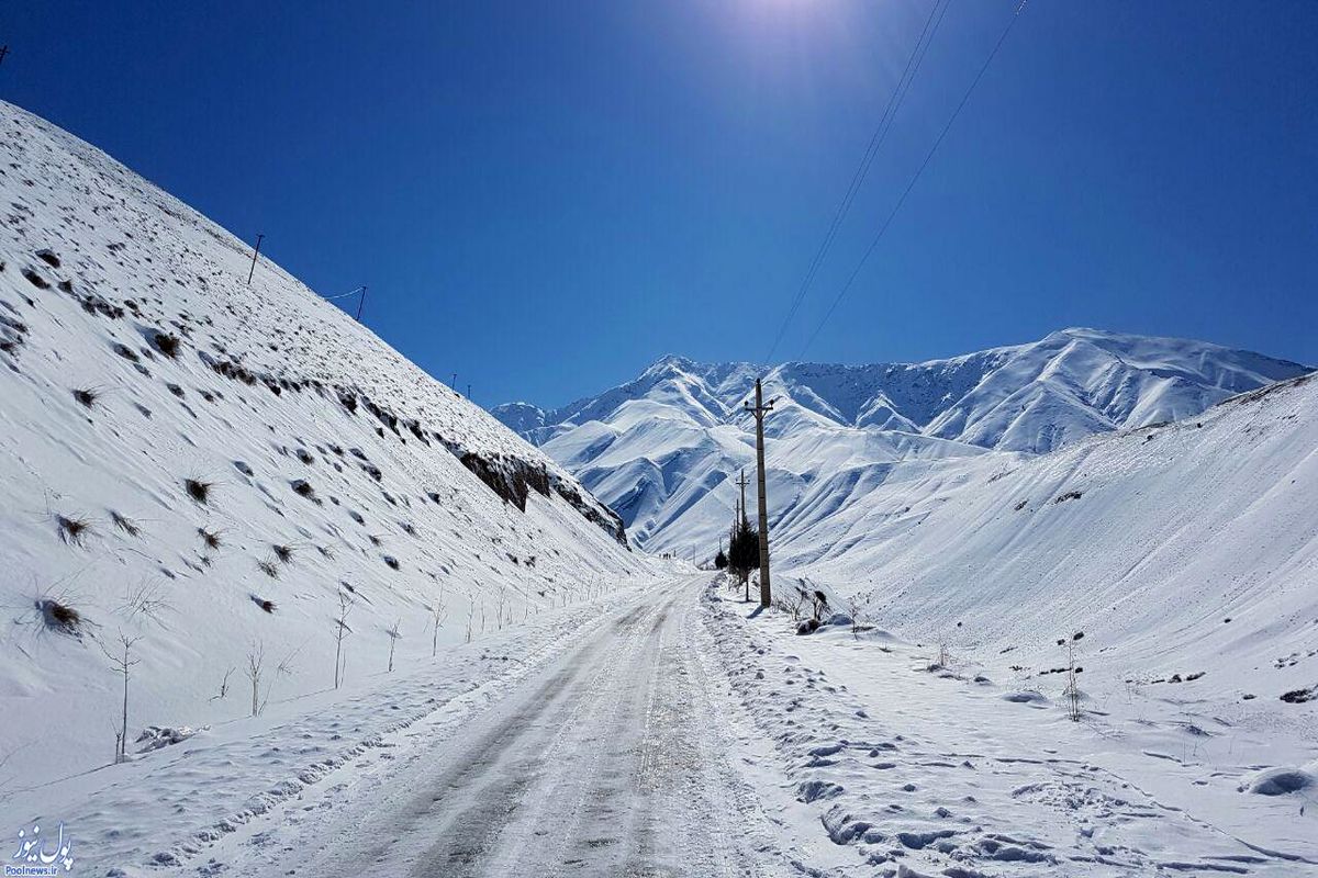 بارش شدید برف در محورهای مواصلاتی البرز