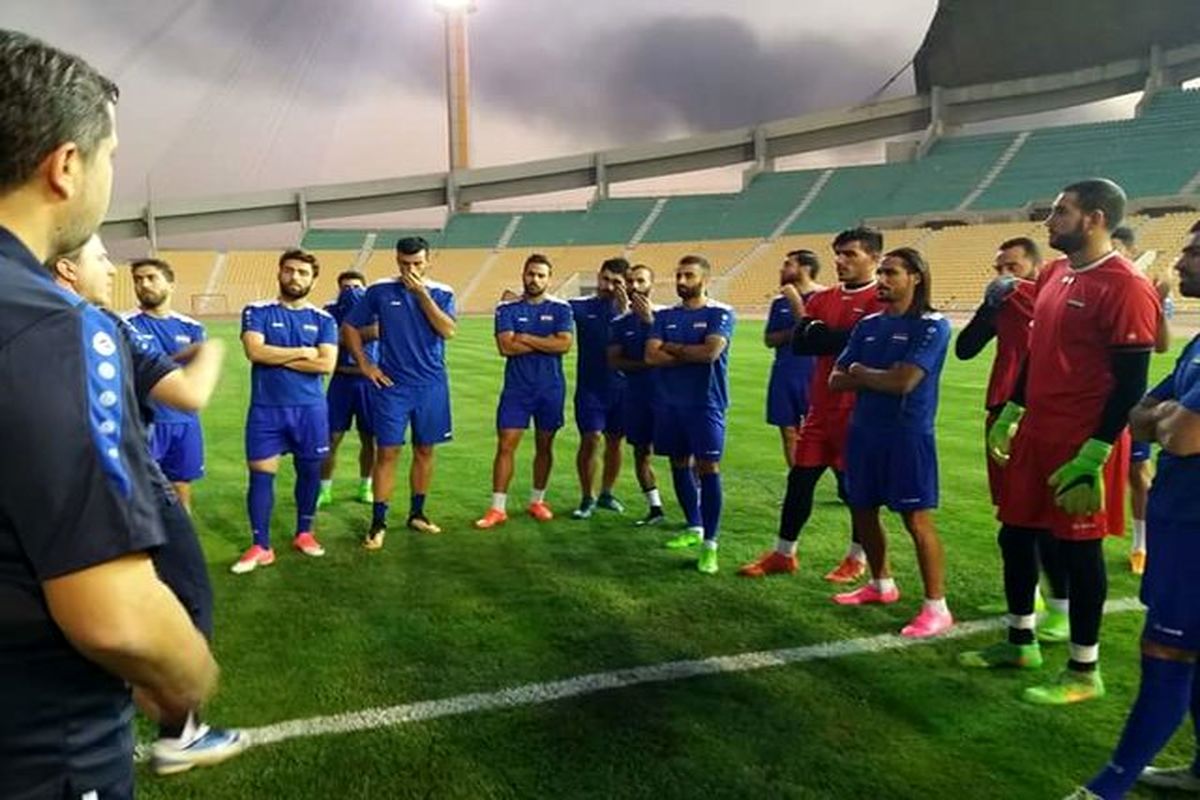 برگزاری تمرین تیم ملی فوتبال سوریه در ورزشگاه تختی تهران