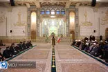مراسم خطبه‌خوانی با حضور دوستداران خاندان عصمت و طهارت(ع) و خادمان حرم مطهر حضرت معصومه(س) برگزار شد