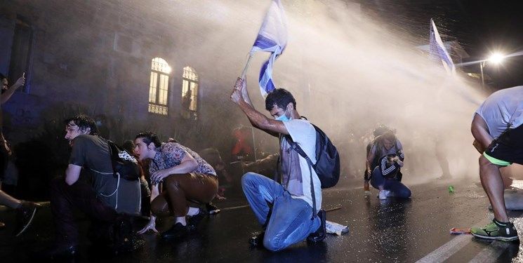 تظاهرات مقابل اقامتگاه بنیامین نتانیاهو در قدس اشغالی