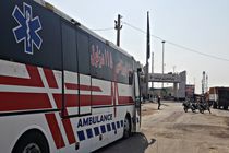 استقرار اتوبوس آمبولانس اورژانس دزفول در مرز چزابه