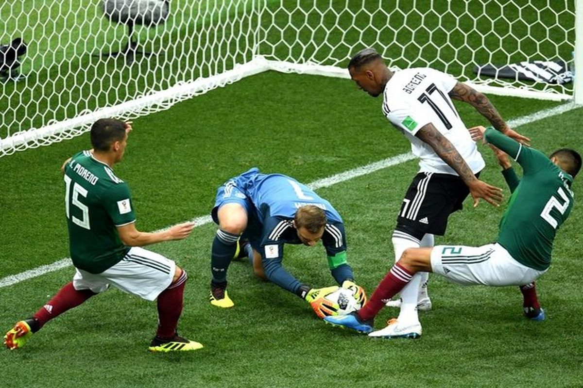 پیروزی مکزیک برابر آلمان در نیمه نخست