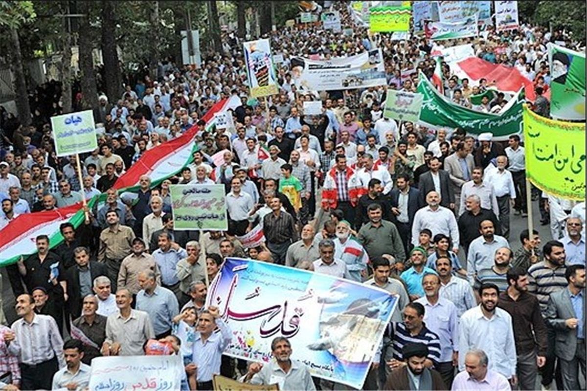 آغاز راهپیمایی روز قدس در کرمانشاه با حضور پرشور مردم و مسئولین