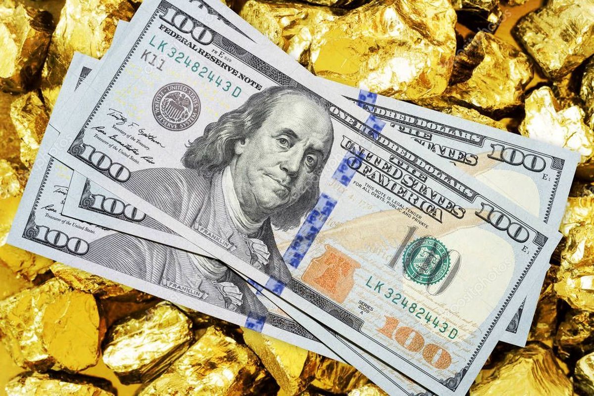 کاهش قیمت طلا به دلیل افزایش ارزش دلار و بازده اوراق قرضه خزانه داری آمریکا