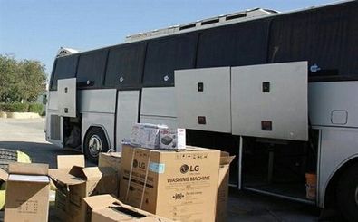 توقیف اتوبوس حامل کالای قاچاق در پارسیان