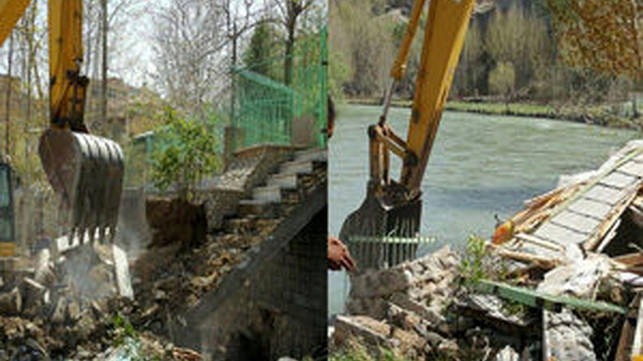 تخریب ۷۷ ویلا در حریم رودخانه زاینده رود