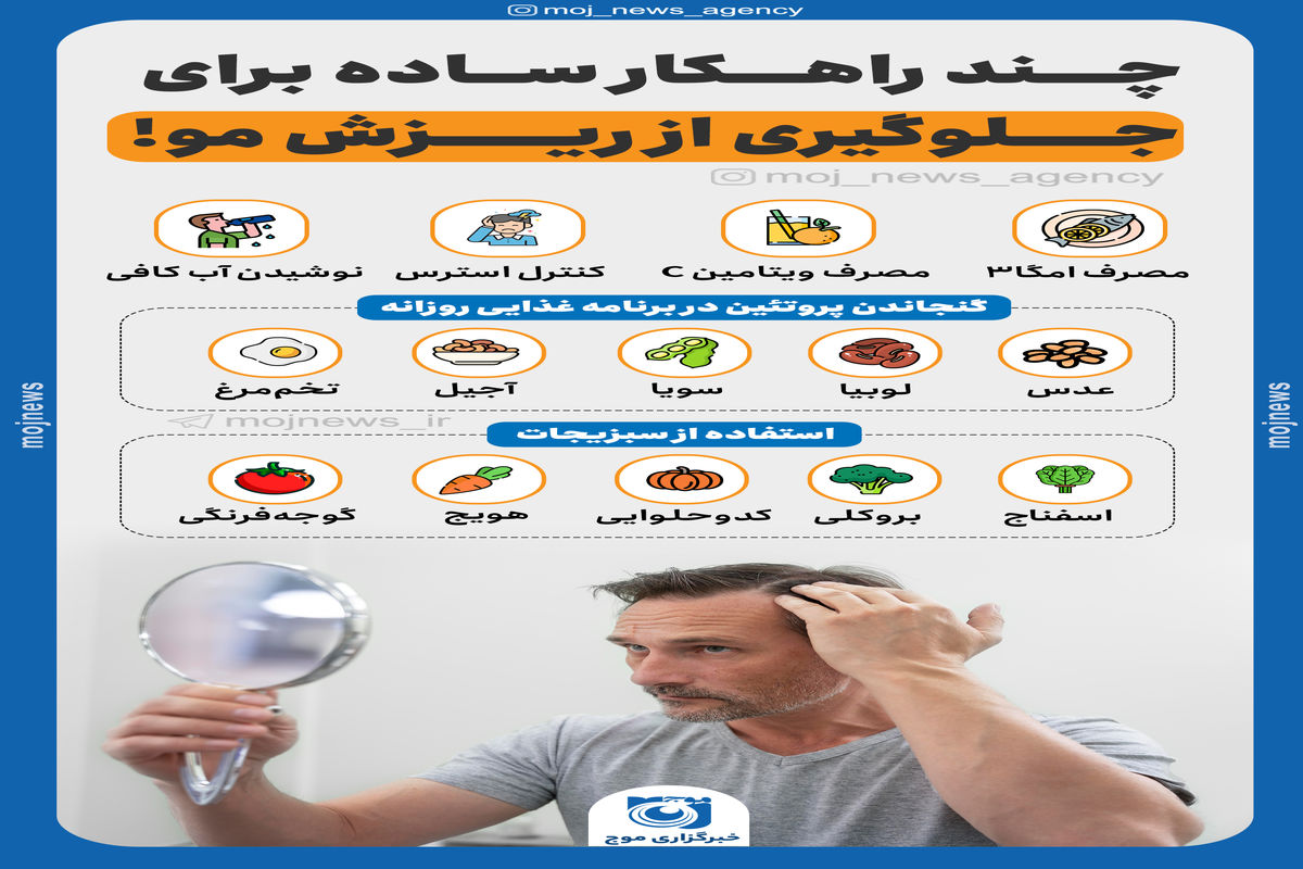 اینفوگرافیک/ چند راهکار ساده برای جلوگیری از ریزش مو