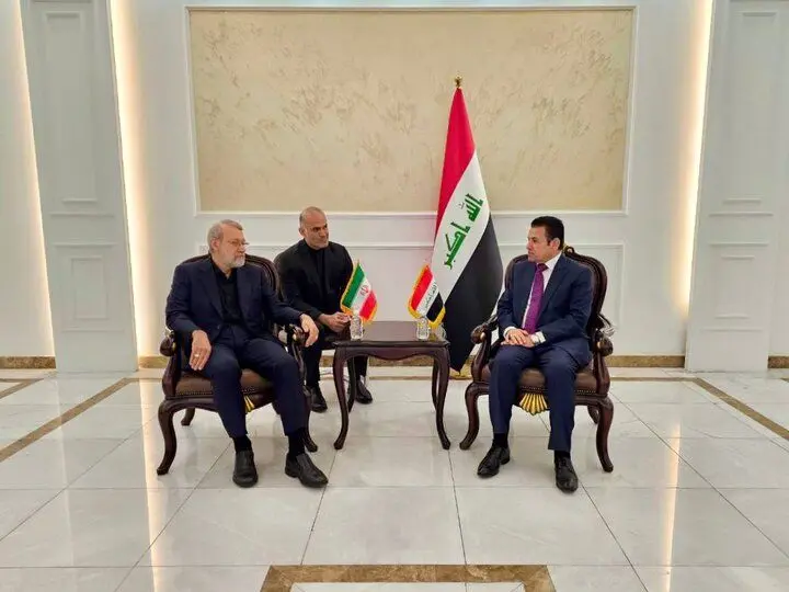 علی لاریجانی با مشاور امنیت ملی عراق در بغداد دیدار کرد