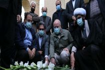 ادای احترام  رییس مجلس شورای اسلامی به ساحت شهدای کردستان