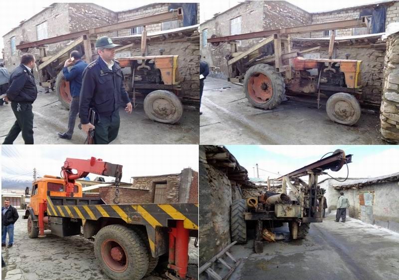 یک دستگاه حفاری غیرمجاز چاه در مریوان توقیف شد