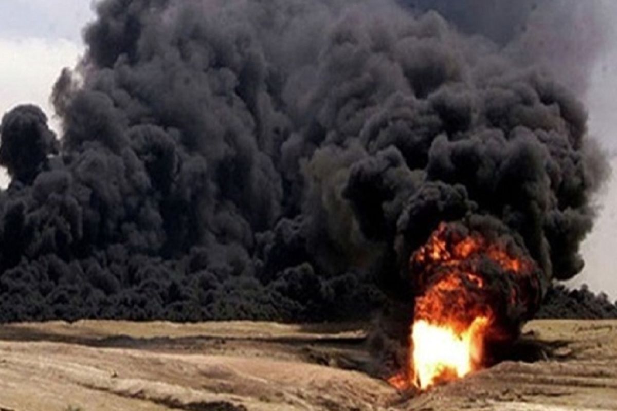 انفجار خط لوله انتقال نفت عسلویه به پالایشگاه نفت بندرعباس 