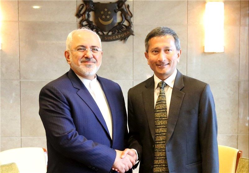 ظریف با وزیر امور خارجه سنگاپور دیدار کرد