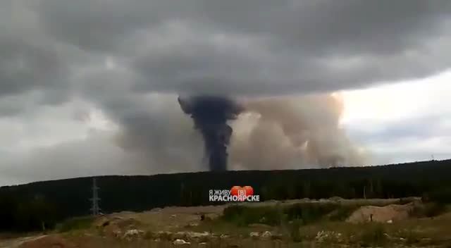 فیلم انفجار انبار مهمات در روسیه