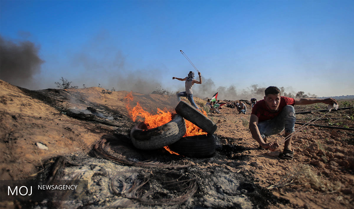 تظاهرات گسترده فلسطینیان  در مرزهای باریکه غزه