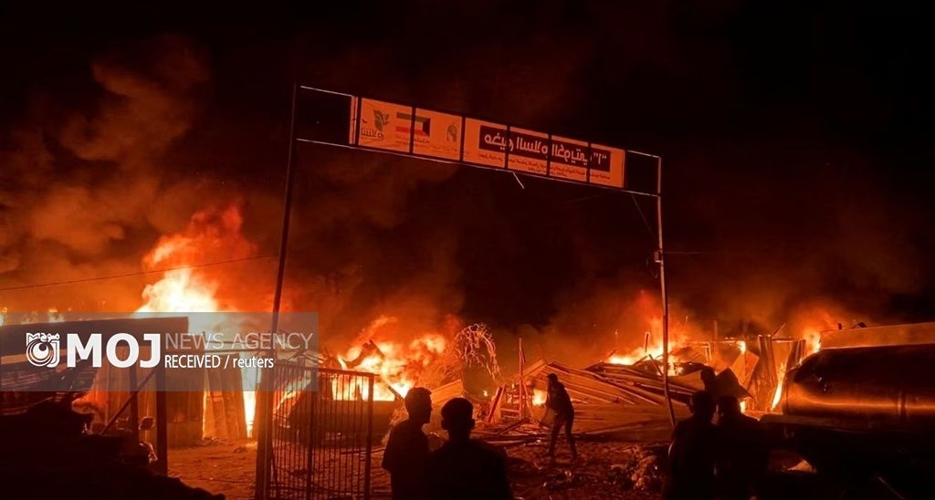 بمباران اردوگاه آوارگان در رفح توسط رژیم صهیونیستی
